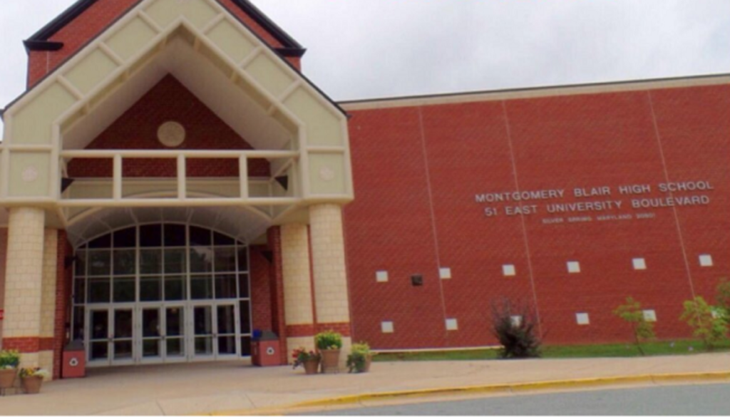 Blair High School (front of building with address listed)